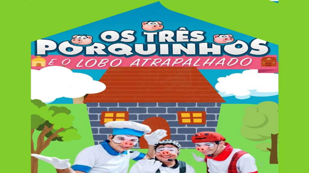 Os três porquinhos e o lobo atrapalhado