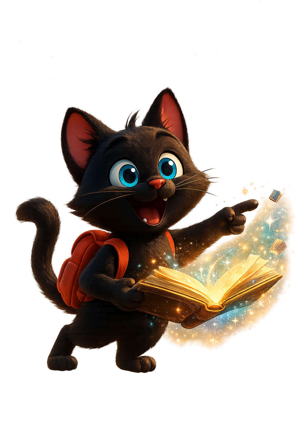 Pedro segurando livro mágico