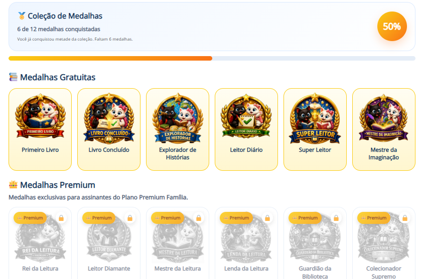 Medalhas exibidas na Minha Área